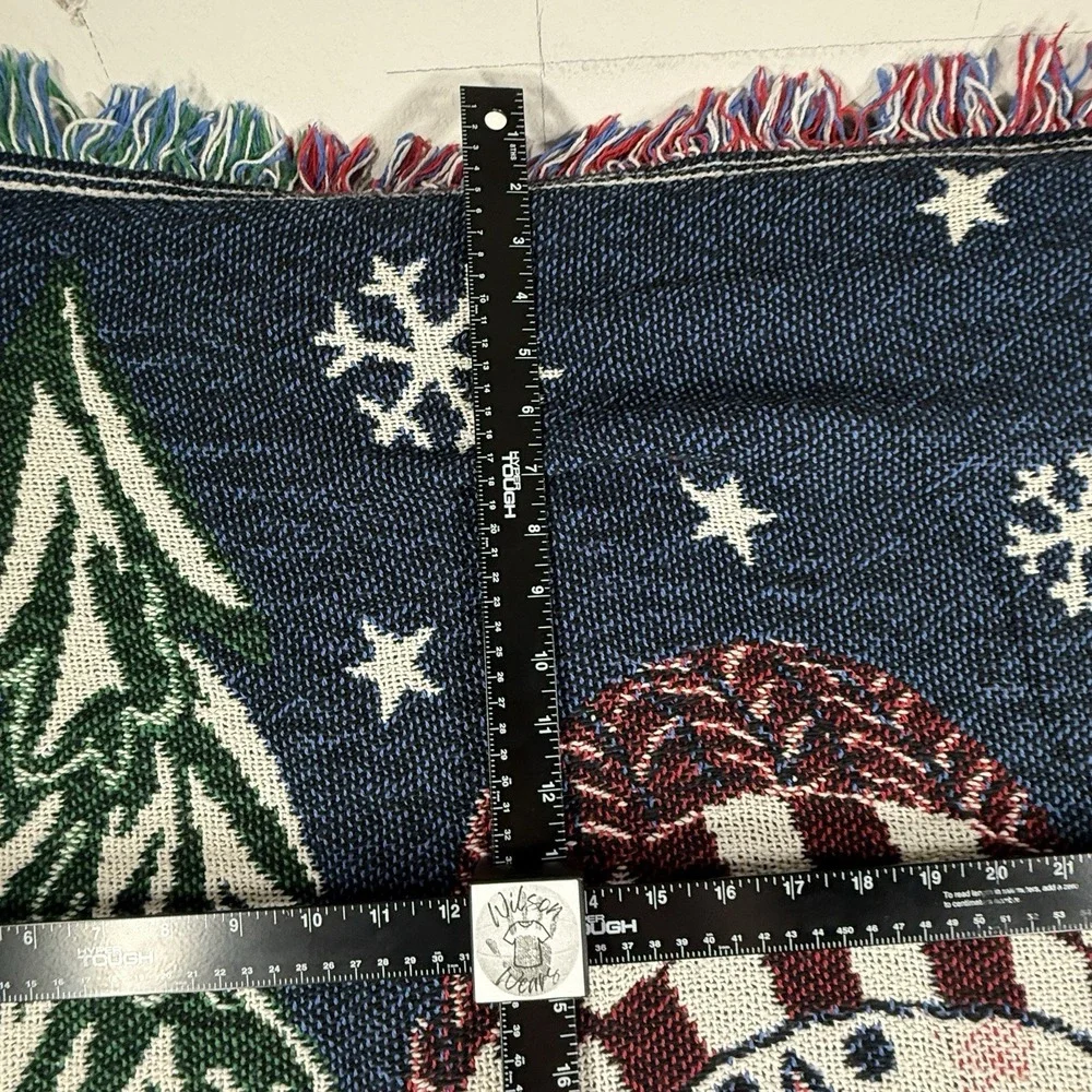 Winter Snowman Wildlife Scene Throw Blanket 42x50 Afghan Tapestry Cardinal